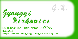 gyongyi mirkovics business card